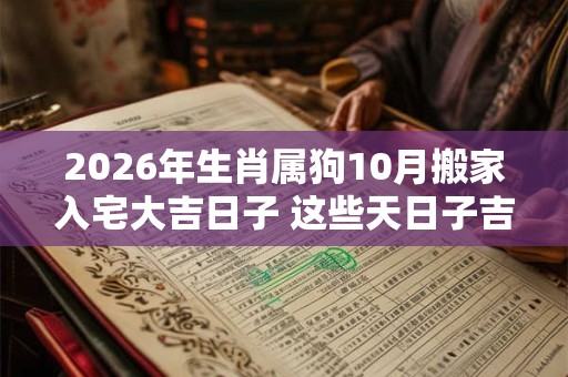 2026年生肖属狗10月搬家入宅大吉日子 这些天日子吉利 2026年生肖属狗10月搬家入宅大吉日子 这些天日子吉利