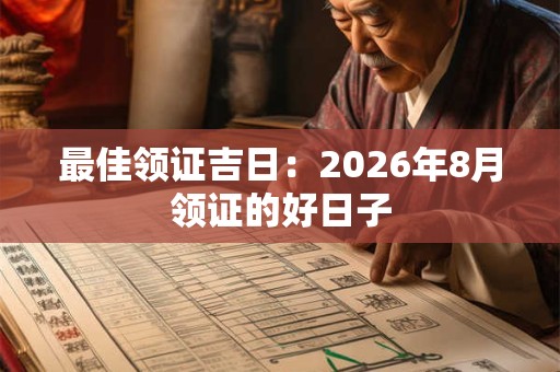 最佳领证吉日:2026年8月领证的好日子 最佳领证吉日:2026年8月领证的好日子
