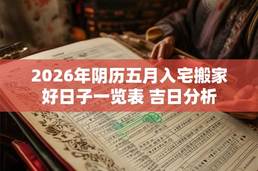 2026年阴历五月入宅搬家好日子一览表 吉日分析 2026年阴历五月入宅搬家好日子一览表 吉日分析
