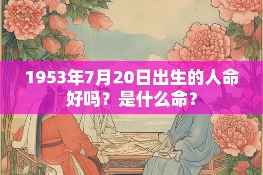 1953年7月20日出生的人命好吗？是什么命？