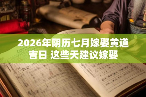 2026年阴历七月嫁娶黄道吉日 这些天建议嫁娶 2026年阴历七月嫁娶黄道吉日 这些天建议嫁娶