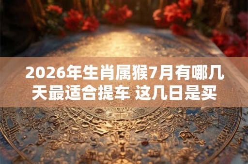 2026年生肖属猴7月有哪几天最适合提车 这几日是买车黄道吉日