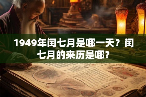 1949年闰七月是哪一天?闰七月的来历是哪? 1949年闰七月是哪一天?闰七月的来历是哪?