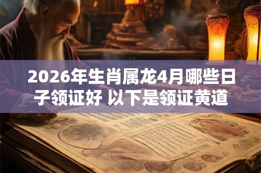 2026年生肖属龙4月哪些日子领证好 以下是领证黄道吉日 2026年生肖属龙4月哪些日子领证好 以下是领证黄道吉日