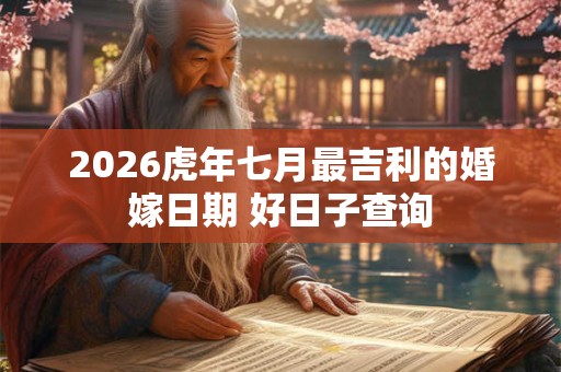 2026虎年七月最吉利的婚嫁日期 好日子查询 2026虎年七月最吉利的婚嫁日期 好日子查询
