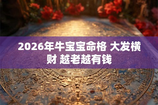 2026年牛宝宝命格 大发横财 越老越有钱 2026年牛宝宝命格 大发横财 越老越有钱
