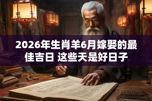 2026年生肖羊6月嫁娶的最佳吉日 这些天是好日子