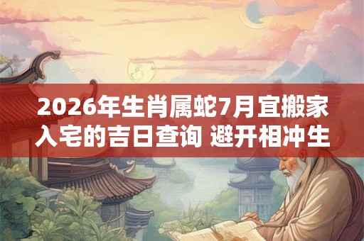 2026年生肖属蛇7月宜搬家入宅的吉日查询 避开相冲生肖 2026年生肖属蛇7月宜搬家入宅的吉日查询 避开相冲生肖
