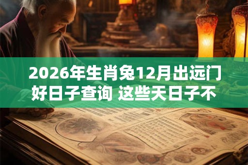 2026年生肖兔12月出远门好日子查询 这些天日子不错 2026年生肖兔12月出远门好日子查询 这些天日子不错
