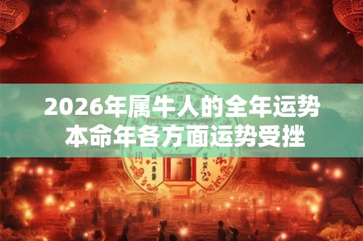 2026年属牛人的全年运势 本命年各方面运势受挫 2026年属牛人的全年运势 本命年各方面运势受挫