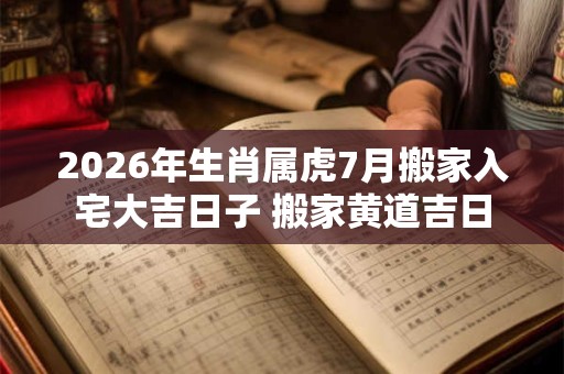 2026年生肖属虎7月搬家入宅大吉日子 搬家黄道吉日