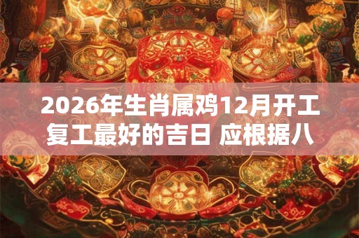 2026年生肖属鸡12月开工复工最好的吉日 应根据八字查看 2026年生肖属鸡12月开工复工最好的吉日 应根据八字查看