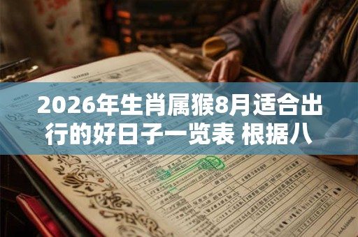 2026年生肖属猴8月适合出行的好日子一览表 根据八字更加精准 2026年生肖属猴8月适合出行的好日子一览表 根据八字更加精准