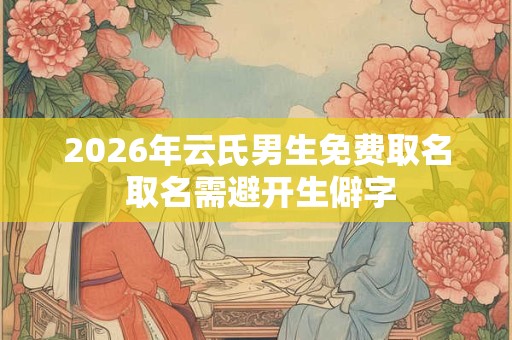 2026年云氏男生免费取名 取名需避开生僻字 2026年云氏男生免费取名 取名需避开生僻字