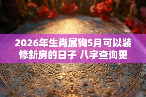 2026年生肖属狗5月可以装修新房的日子 八字查询更精准