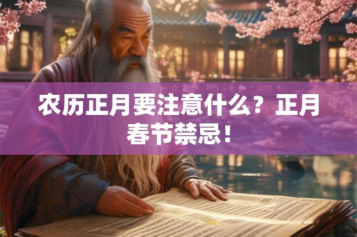农历正月要注意什么?正月春节禁忌! 农历正月要注意什么?正月春节禁忌!