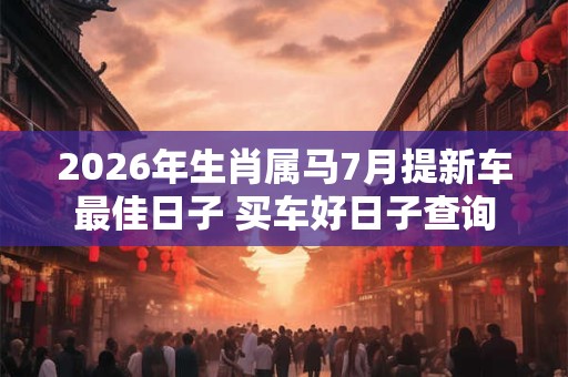 2026年生肖属马7月提新车最佳日子 买车好日子查询