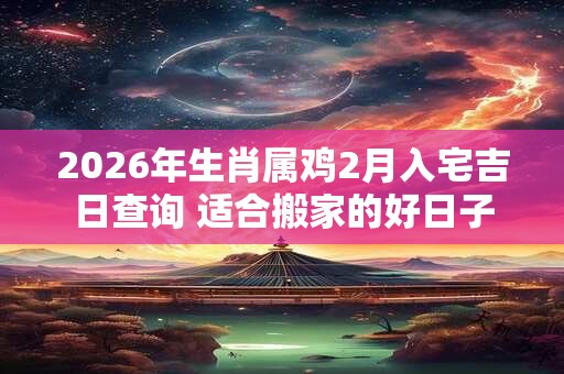 2026年生肖属鸡2月入宅吉日查询 适合搬家的好日子 2026年生肖属鸡2月入宅吉日查询 适合搬家的好日子