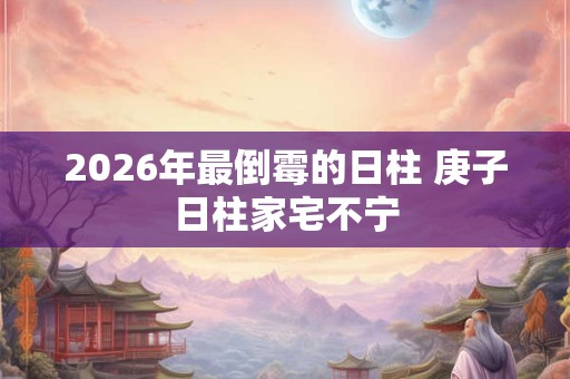2026年最倒霉的日柱 庚子日柱家宅不宁 2026年最倒霉的日柱 庚子日柱家宅不宁