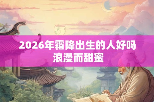 2026年霜降出生的人好吗 浪漫而甜蜜 2026年霜降出生的人好吗 浪漫而甜蜜