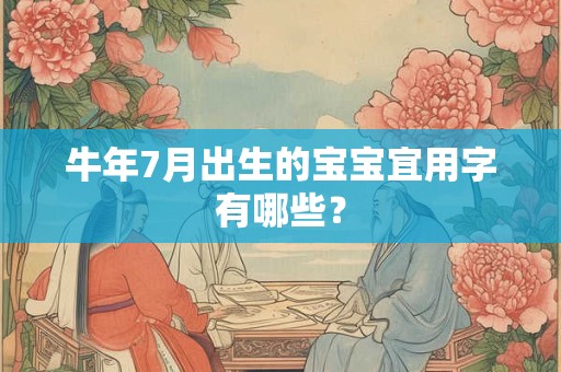 牛年7月出生的宝宝宜用字有哪些? 牛年7月出生的宝宝宜用字有哪些?