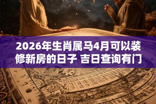 2026年生肖属马4月可以装修新房的日子 吉日查询有门道 2026年生肖属马4月可以装修新房的日子 吉日查询有门道