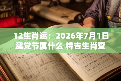 12生肖运:2026年7月1日建党节属什么 特吉生肖查询 12生肖运:2026年7月1日建党节属什么 特吉生肖查询
