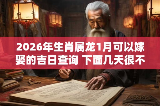 2026年生肖属龙1月可以嫁娶的吉日查询 下面几天很不错 2026年生肖属龙1月可以嫁娶的吉日查询 下面几天很不错