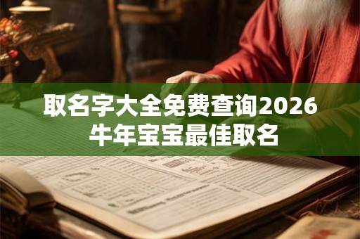 取名字大全免费查询2026 牛年宝宝最佳取名 取名字大全免费查询2026 牛年宝宝最佳取名
