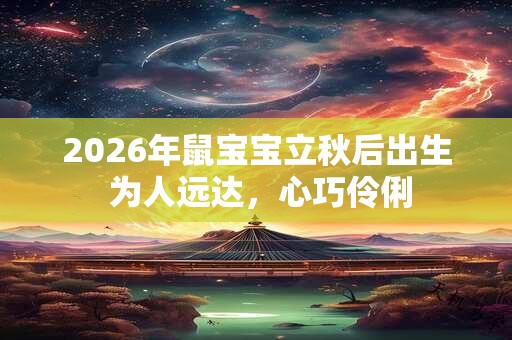 2026年鼠宝宝立秋后出生 为人远达，心巧伶俐