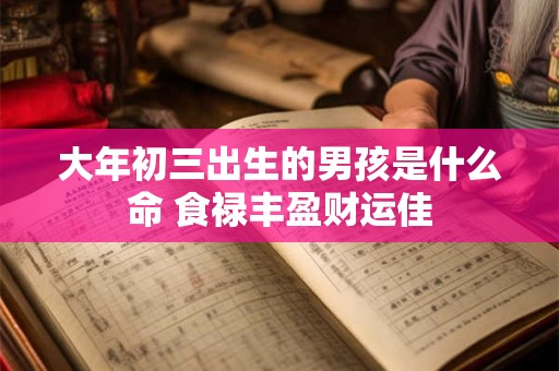 大年初三出生的男孩是什么命 食禄丰盈财运佳 大年初三出生的男孩是什么命 食禄丰盈财运佳