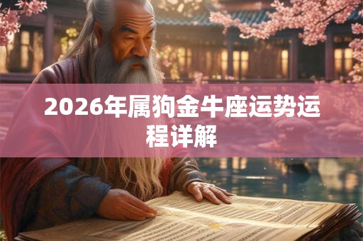 2026年属狗金牛座运势运程详解