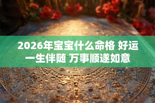 2026年宝宝什么命格 好运一生伴随 万事顺遂如意 2026年宝宝什么命格 好运一生伴随 万事顺遂如意