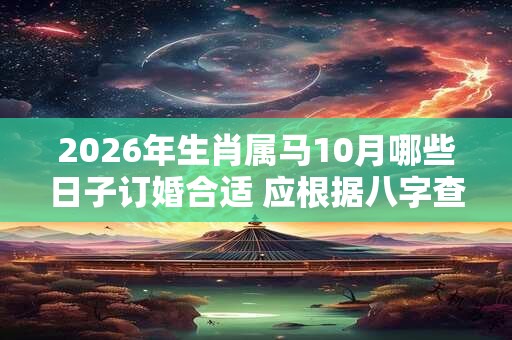 2026年生肖属马10月哪些日子订婚合适 应根据八字查询 2026年生肖属马10月哪些日子订婚合适 应根据八字查询
