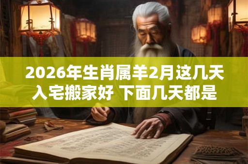 2026年生肖属羊2月这几天入宅搬家好 下面几天都是吉日