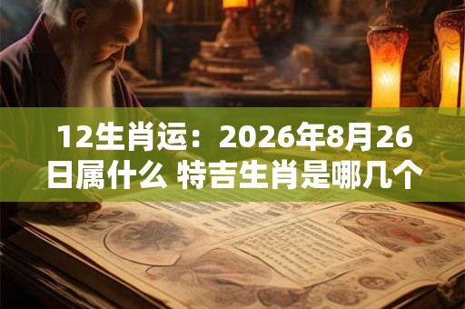 12生肖运：2026年8月26日属什么 特吉生肖是哪几个