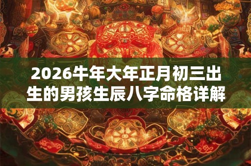 2026牛年大年正月初三出生的男孩生辰八字命格详解 2026牛年大年正月初三出生的男孩生辰八字命格详解