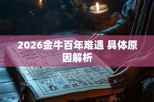 2026金牛百年难遇 具体原因解析 2026金牛百年难遇 具体原因解析