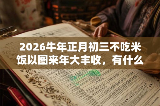 2026牛年正月初三不吃米饭以图来年大丰收，有什么由来吗？