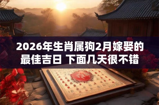 2026年生肖属狗2月嫁娶的最佳吉日 下面几天很不错