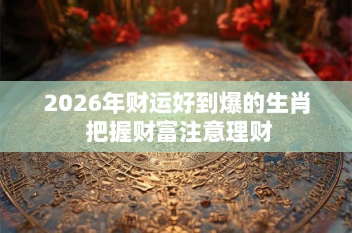 2026年财运好到爆的生肖 把握财富注意理财