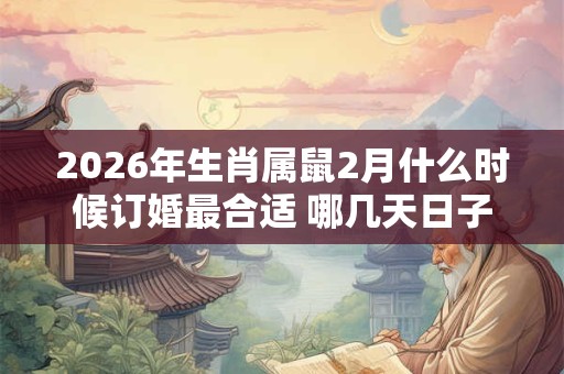 2026年生肖属鼠2月什么时候订婚最合适 哪几天日子好