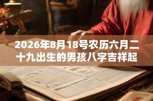 2026年8月18号农历六月二十九出生的男孩八字吉祥起名