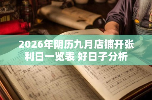 2026年阴历九月店铺开张利日一览表 好日子分析 2026年阴历九月店铺开张利日一览表 好日子分析