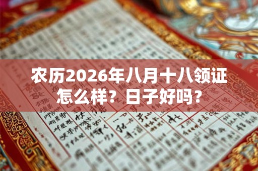 农历2026年八月十八领证怎么样？日子好吗？