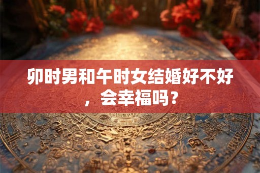 卯时男和午时女结婚好不好，会幸福吗？