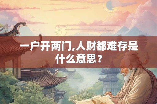 一户开两门,人财都难存是什么意思？