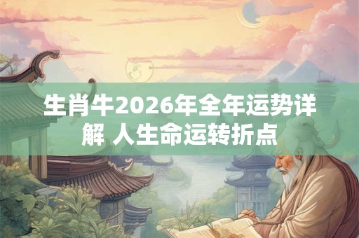 生肖牛2026年全年运势详解 人生命运转折点 生肖牛2026年全年运势详解 人生命运转折点