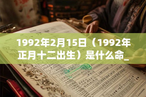 1992年2月15日（1992年正月十二出生）是什么命_命运如何