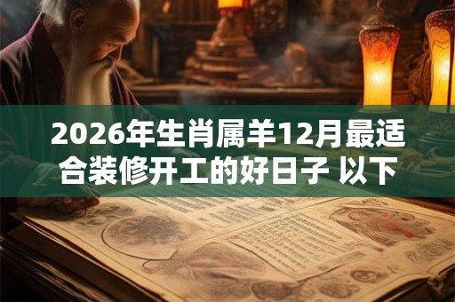 2026年生肖属羊12月最适合装修开工的好日子 以下几天就不错 2026年生肖属羊12月最适合装修开工的好日子 以下几天就不错
